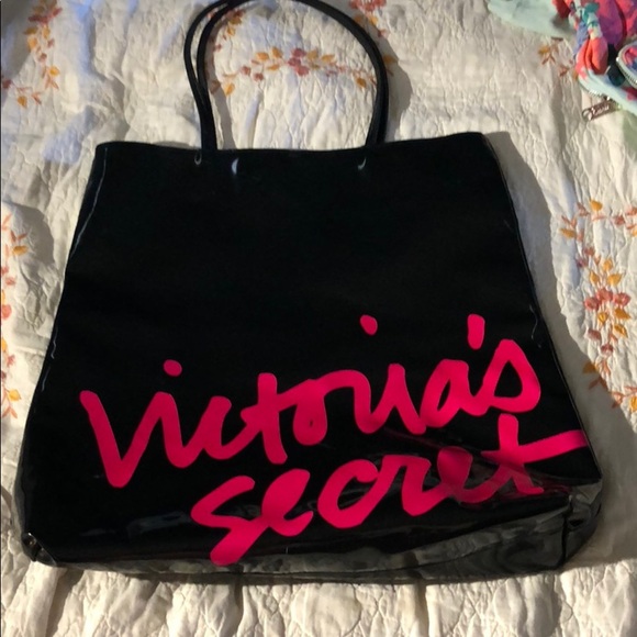 Victoria's Secret Handbags - Victoria’s Secret shiny black vinyl bag